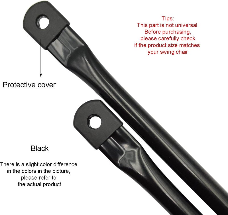 Timyrimy 31.5"/80cm Garden Swing Replacement Rods, Black Metal Round Rods for Hanging Swing Seat to Frame(2PCS/CTN) - Image 2